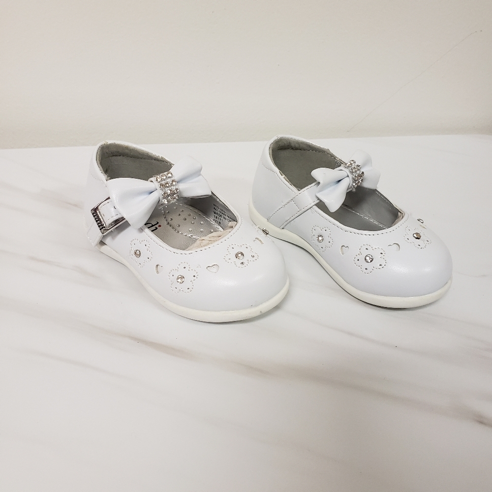 White Rhinestone Baby Shoes - Picture 2 of 5